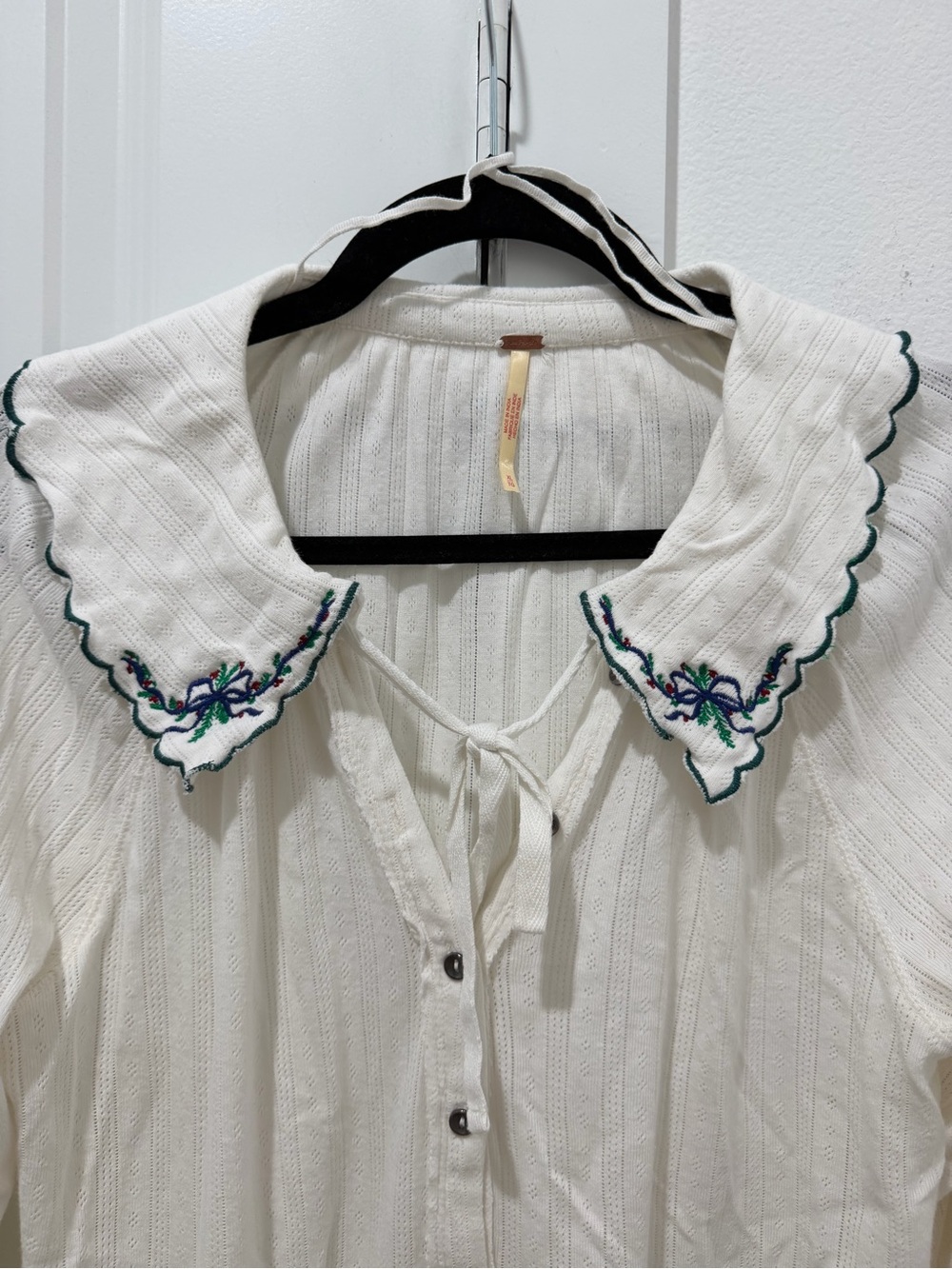 NWOT Free People Juniper Long Sleeve Cardi in Ivory - Picture 6 of 7